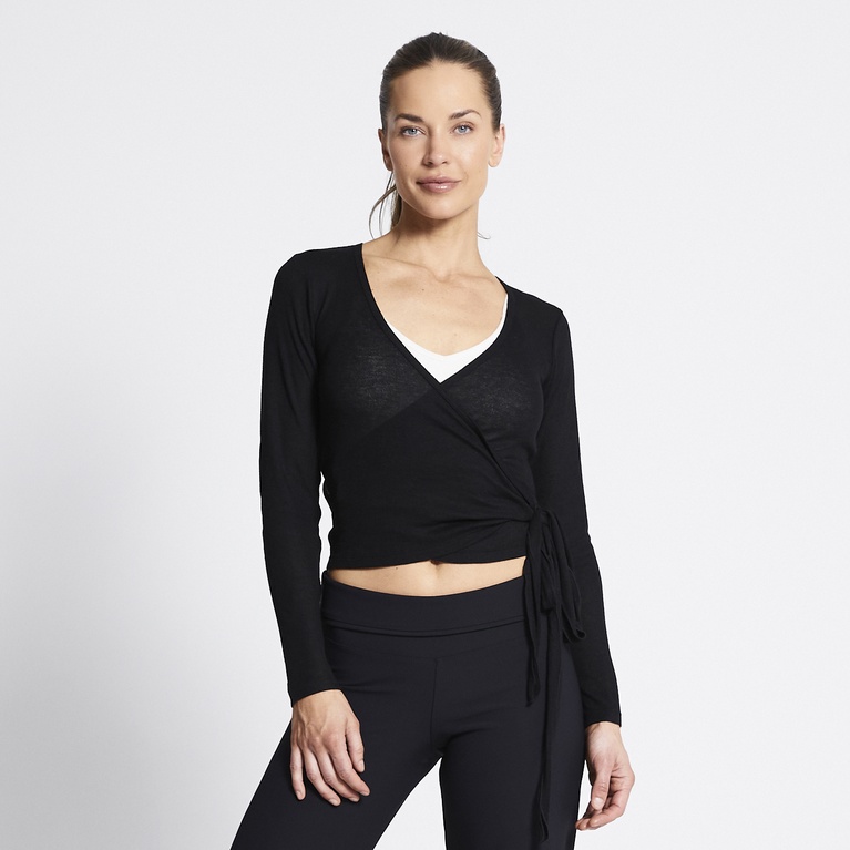 Wrap top "Pilates Top" Black-Black